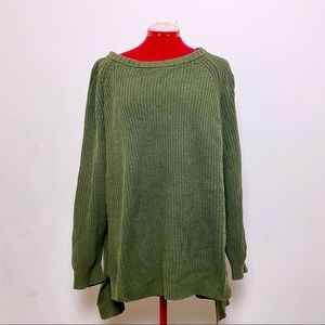 Express Olive Green Knit Sweater- (EUC) Size M